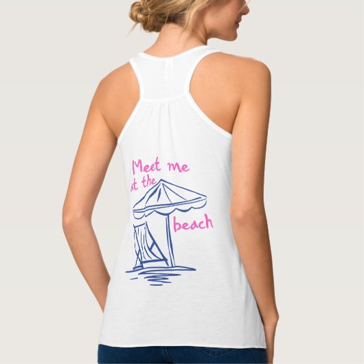 Ontmoet Me Aan Het Strand Kustsfeer Tanktop (Achterkant)