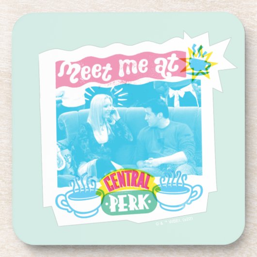 Ontmoet me bij Central Perk Neon Grafisch Bier Onderzetter (Voorkant)