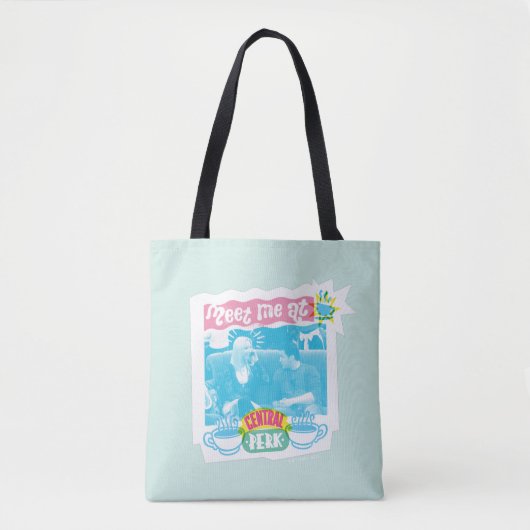 Ontmoet me bij Central Perk Neon Grafisch Tote Bag (Voorkant)