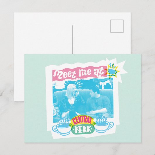 Ontmoet me bij Central Perk Neon Graphic Briefkaart (Voorkant / Achterkant)