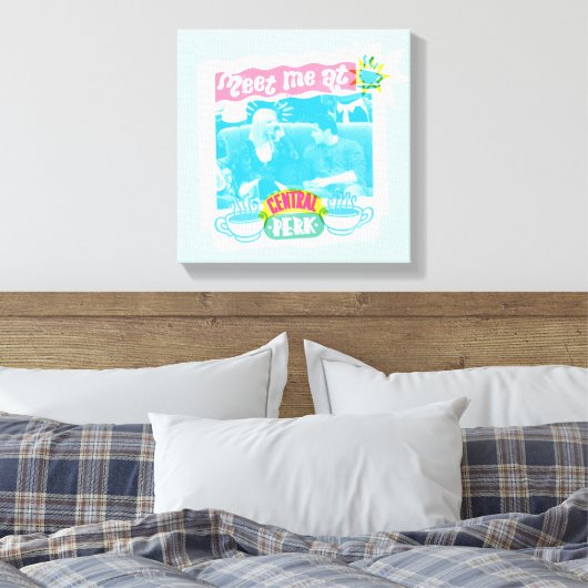 Ontmoet me bij Central Perk Neon Graphic Canvas Afdruk (Insitu (Slaapkamer))