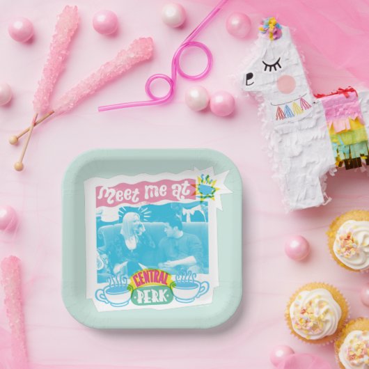 Ontmoet me bij Central Perk Neon Graphic Papieren Bordje (Feest)