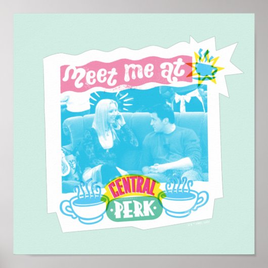 Ontmoet me bij Central Perk Neon Graphic Poster (Voorkant)