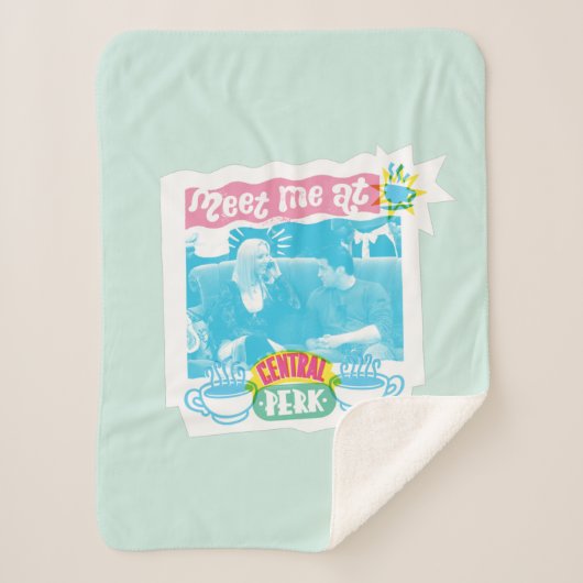 Ontmoet me bij Central Perk Neon Graphic Sherpa Deken (Voorkant)