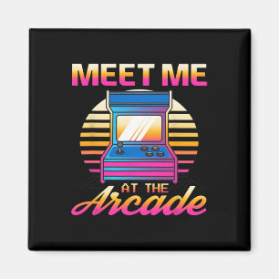 Ontmoet me bij de Arcade Gamer Vaporwave Retro Vid Magneet