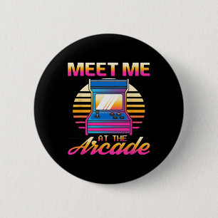 Ontmoet me bij de Arcade Gamer Vaporwave Retro Vid Ronde Button 5,7 Cm