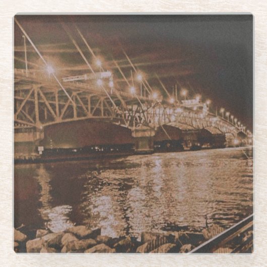 Ontmoet me bij de baai glazen onderzetter (Voorkant)