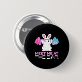 Ontmoet me bij de bar Barbell Bunny Funny Exercise Ronde Button 5,7 Cm (Voorkant /achterkant)