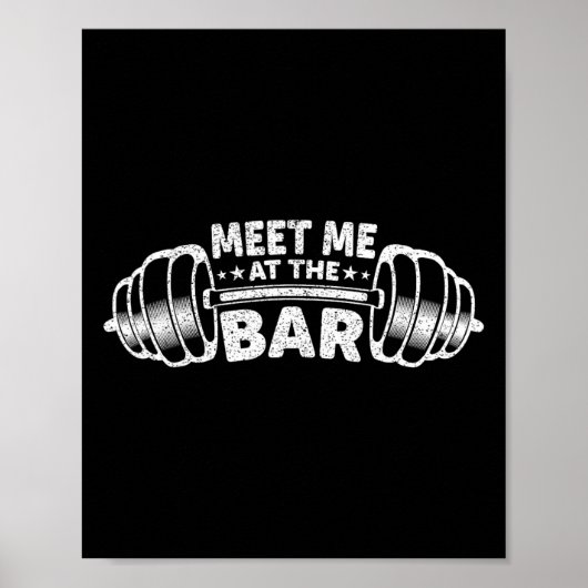 Ontmoet me bij de bar gewichtheffen poster (Voorkant)
