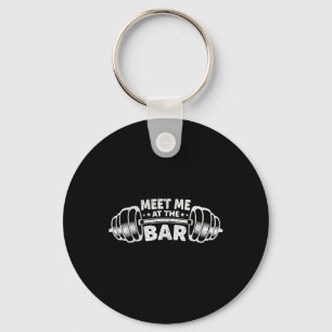 Ontmoet me bij de bar gewichtheffen sleutelhanger