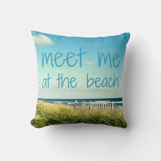 Ontmoet me bij de Beach Pillow Kussen (Voorkant)