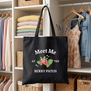 Ontmoet me bij de bessenpluk Zwarte Bessentas Tote Bag