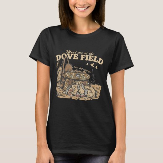 Ontmoet me bij de Dove Field Dove Hunting Camo Bag T-shirt (Voorkant)