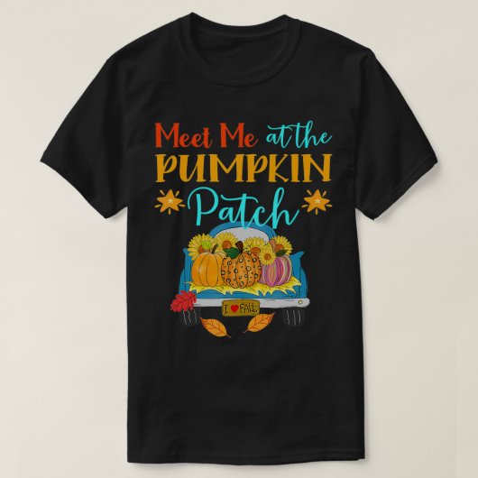 Ontmoet me bij de Herfst van het pompoenpleister h T-shirt (Design voorkant)