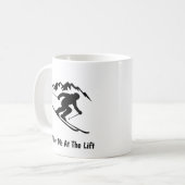 "Ontmoet me bij de lift" Koffiemok (Voorkant links)