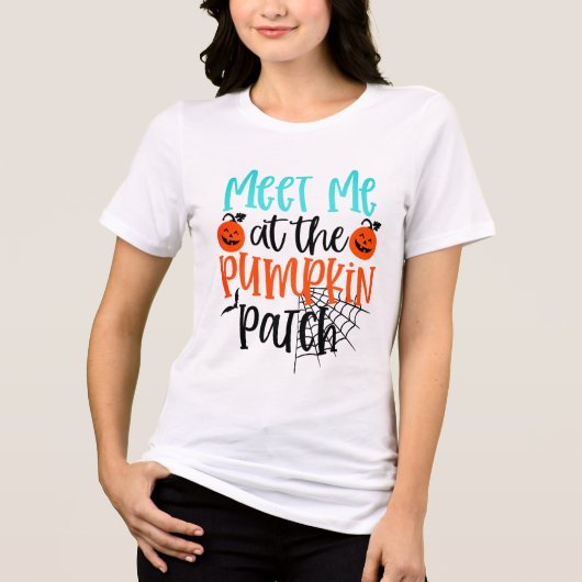Ontmoet me bij de pompoenpatch | Halloween Tri-Blend Shirt (Voorkant)