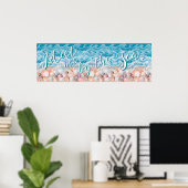 Ontmoet me bij de zeeschelpen en golven poster (Thuiskantoor)
