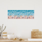 Ontmoet me bij de zeeschelpen en golven poster (Keuken)