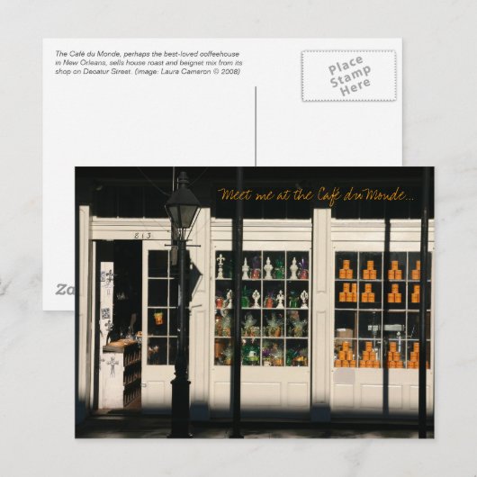 Ontmoet me bij het Café du Monde Briefkaart (Voorkant / Achterkant)