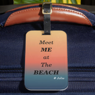 Ontmoet Me Bij Het Strand Zomer Strand Zonsopgang Bagagelabel