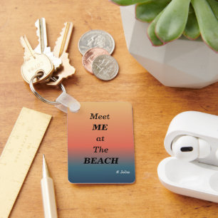 Ontmoet Me Bij Het Strand Zomer Strand Zonsopgang Sleutelhanger