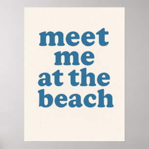 Ontmoet Me Bij Het Strand Zomer Strandhuis Poster