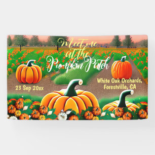 Ontmoet me bij Pumpkin Patch Fall Colors Pumpkins Spandoek