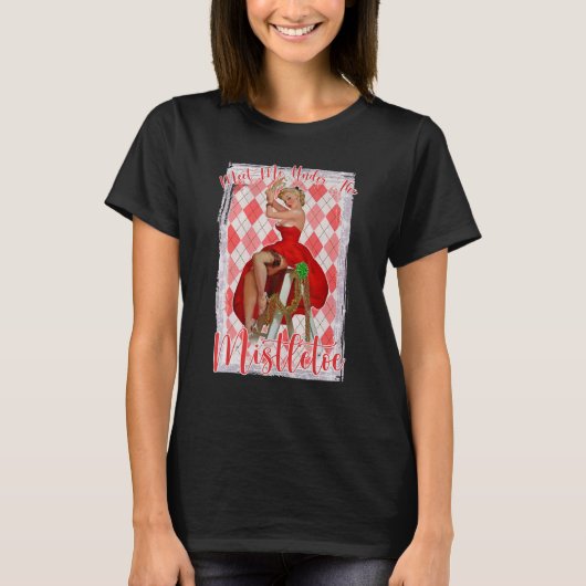 Ontmoet me dame onder het kerstmistletoe kostuum t-shirt (Voorkant)