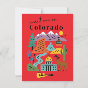 Ontmoet me in Colorado Wandelend Natuur Retro Briefkaart