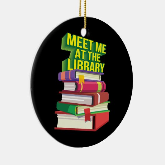 Ontmoet me in de bibliotheek keramisch ornament (Rechts)