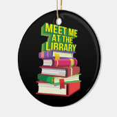 Ontmoet me in de bibliotheek keramisch ornament (Links)