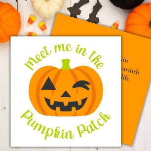 Ontmoet me in de pompoen patch plezier & Schattige Feestdagenkaart