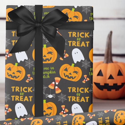 Ontmoet me in de Pumpkin Patch Fun Halloween Cadeaupapier