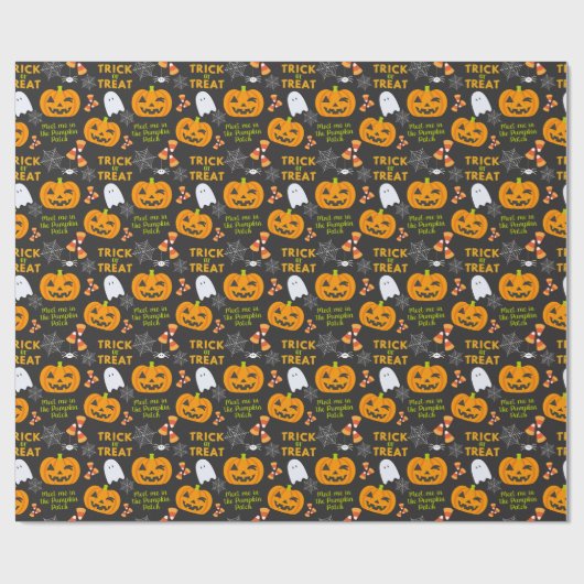 Ontmoet me in de Pumpkin Patch Fun Halloween Cadeaupapier (Vlak)