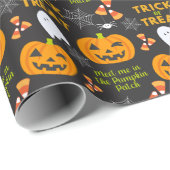 Ontmoet me in de Pumpkin Patch Fun Halloween Cadeaupapier (Rol Hoek)