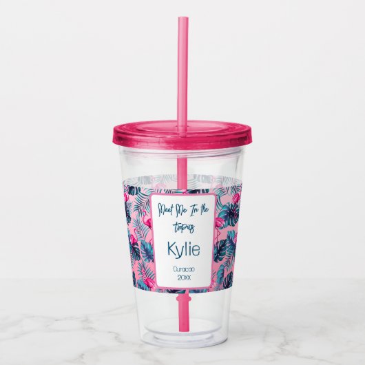 Ontmoet me in de tropen Verjaardag Acrylcop Acryl Drinkbeker (Voorkant)