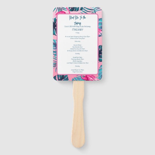 Ontmoet me in de tropen Verjaardagsreis Route Handwaaier (Voorkant)