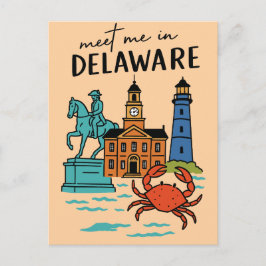 Ontmoet me in Delaware Dover kustgeschiedenis krab Briefkaart