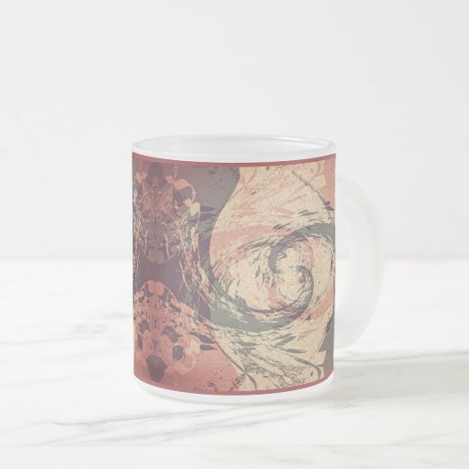 Ontmoet me in het midden - fractal matglas koffiemok (Voorkant rechts)