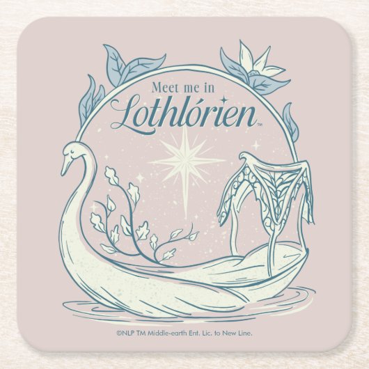Ontmoet me in LOTHLORIEN™ - Zwanenboot Kartonnen Onderzetters (Voorkant)