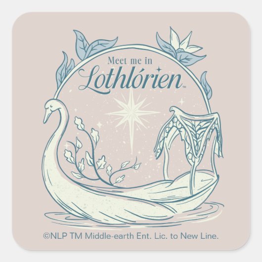 Ontmoet me in LOTHLORIEN™ - Zwanenboot Vierkante Sticker (Voorkant)