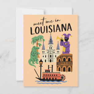 Ontmoet me in Louisiana New Orleans Jazz Bayou Briefkaart
