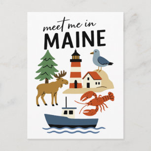 Ontmoet me in Maine Kust New England Wildlife Briefkaart