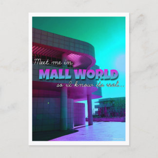"Ontmoet me in.." Mall World Ansichtkaart Briefkaart