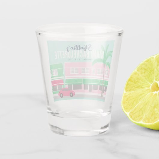 Ontmoet me in Miami Bachelorette Shot Glas (Achterkant)