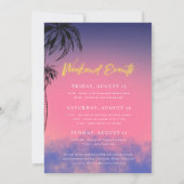 Ontmoet me in Miami | Neon Hen vrijgezellenweekend Kaart (Achterkant)