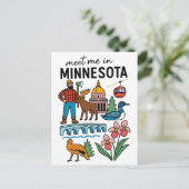 Ontmoet me in Minnesota Loon Moose houthakker icon Briefkaart (Staand voorkant)