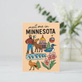 Ontmoet me in Minnesota Loon Moose houthakker icon Briefkaart (Staand voorkant)