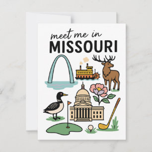 Ontmoet me in Missouri St. Louis Kansas City River Briefkaart