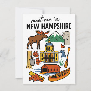Ontmoet me in New Hampshire Mountains Maple Icons Briefkaart